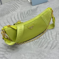 F490 with counter counterpart full set of packaging exclusive customized new crescent moon bag green 1BH222 multifunctional crossbody bag this ReNylon handbag is made of recycled nylon fabric exquisite and versatile fusion of archival library styling and 