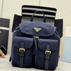 F470 with a full set of the right version of the counter packaging exclusive custom new small backpack 1BZ677 blue gold buckle This nylon backpack is part of Prad's traditional design highlighting the brand's important qualities innovative materials luxur
