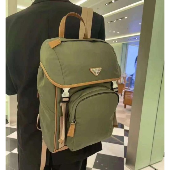 Green backpack model picture