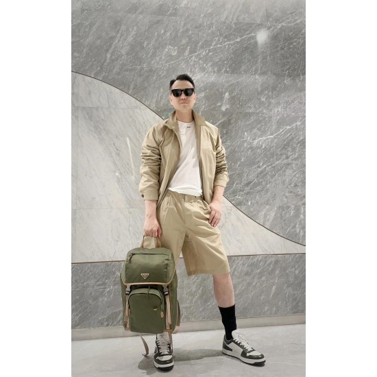 Green backpack model picture