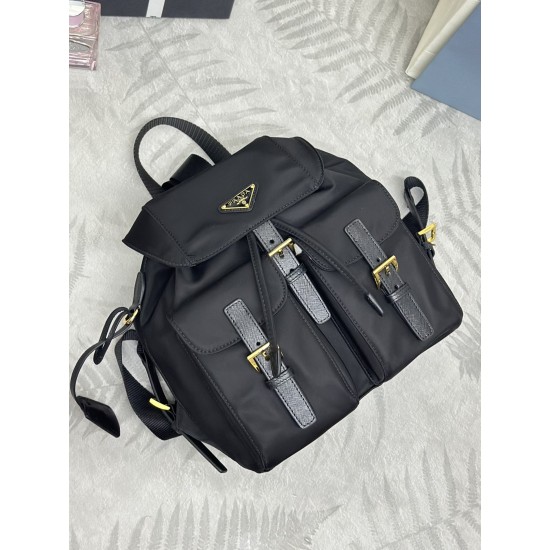 F470 with counter counterpartFully packagedExclusive customized gold bucklesClassic backpack 1BZ677Gold hardwareThis practical and innovative backpack is made of imported nylon fabricAdjustable shoulder straps and woven carry handlesRemovable ReEdition le