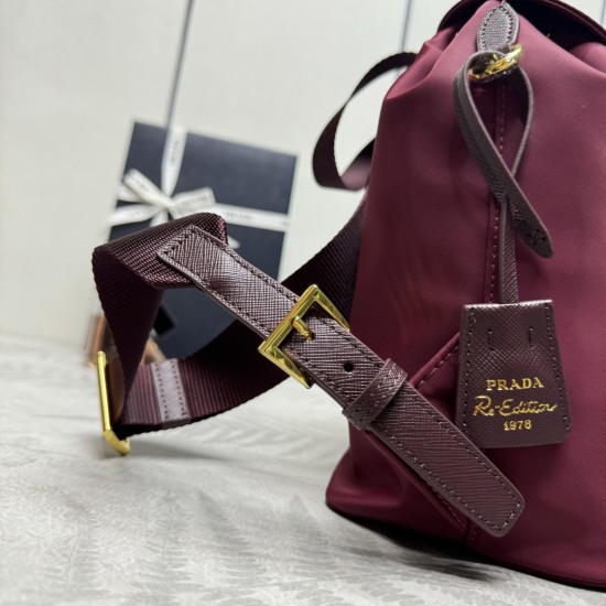F470 with a full set of matching counter packsExclusive order Gold Buckle Classic Backpack 1BZ677 Gold HardwareThis practical and innovative backpack is made of imported nylon fabricAdjustable shoulder straps and woven carry handlesRemovable ReEdition lea