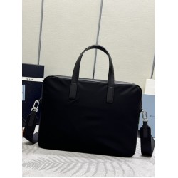F540 new briefcase 2VE368 nylon fabric using imported nylon fabric and Saffiano leather handle removable adjustable nylon shoulder strap design looks more fashionable metal accessories and titanium zipper functionality internal compartment two pockets one