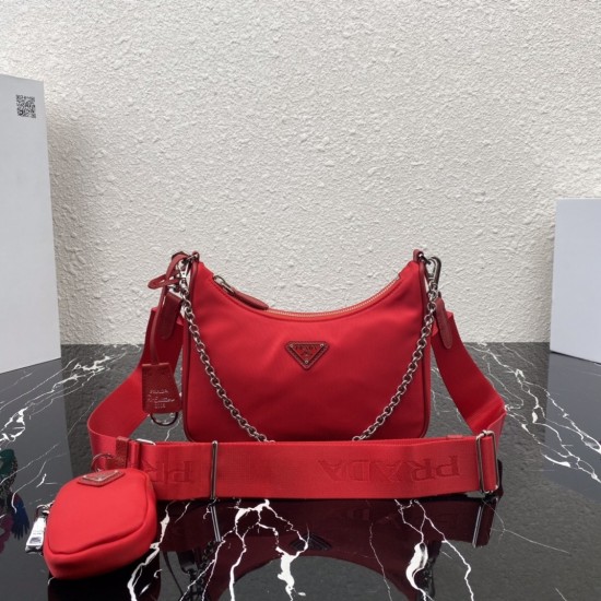Batch P260 with box Prada new nylon Hobo hand-carrying armpit bag net red sister group crazy grass and popular in the fashion circle hobo out of the new this Hobo bag design is fantastic a bag of three waist bag slanting crossbody single crossbody handle 