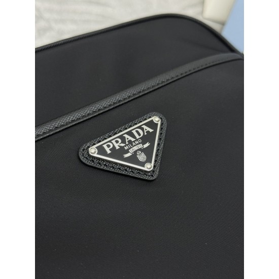 F410 with counter counterpart full package exclusive customized classic crossbody 2VH002 messenger bag nylon and Saffiano leather trim adjustable nylon shoulder strap polished steel hardware and black titanium zipper compartments extra zipper compartment 