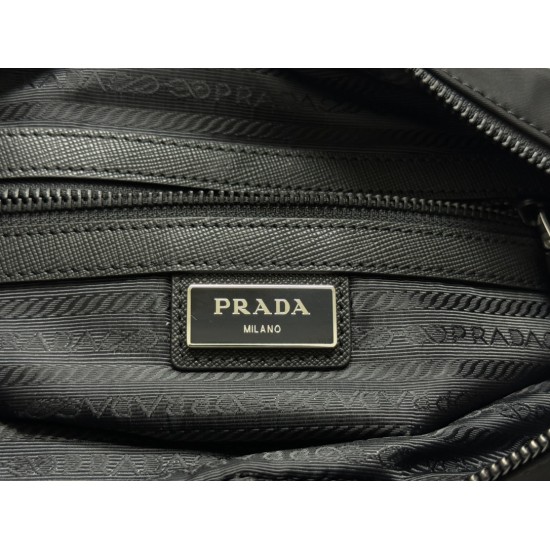 F410 with counter counterpart full package exclusive customized classic crossbody 2VH002 messenger bag nylon and Saffiano leather trim adjustable nylon shoulder strap polished steel hardware and black titanium zipper compartments extra zipper compartment 