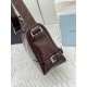 F740 with a full set of counter packaging exclusive customized new waxy leather 2VH187 messenger bag dark coffee This shoulder bag is made of soft and shiny waxy leather carefully crafted smooth and simple silhouette with exquisite details decorated with 