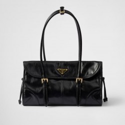 New Oil Waxed Leather Underarm Bag Double Buckle Soft Lux1BD376 Arrival