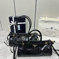 New Small Soft Lux Oil Waxed Leather 1BA426 Long Handle vs Short Handle