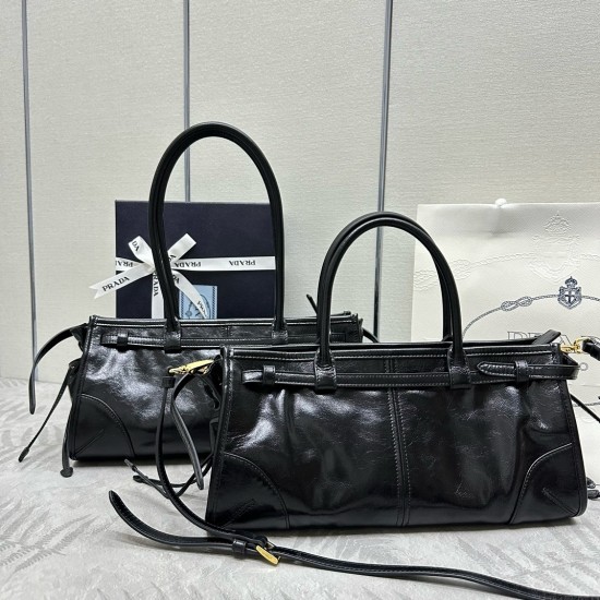 New Small Soft Lux Oil Waxed Leather 1BA426 Long Handle vs Short Handle