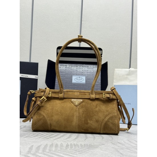 F690 with counter counter version of the full set of packaging exclusive customized new suede suede small Soft Lux1BA426 cinnamon color arrival of this handbag crossbody imported brushed leather exudes a classical atmosphere with a long detachable adjusta