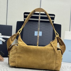 F700 NEW EXPLORATION BAG Frosted Leather 1BC264 Suede with Counterfeit Full Packaging This Exploration Bag is made of imported nylon fabric and calfskin leather features a soft silhouette and multiple pockets Lightweight and practical ReNylon emphasizes t