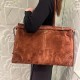 1BA439 Suede Dark Brown Top View