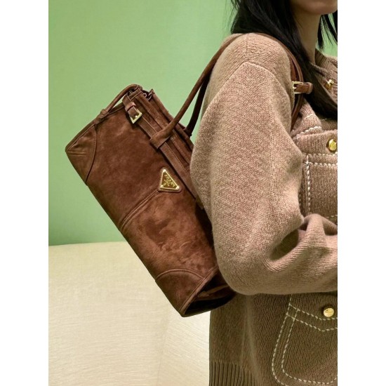 1BA426 Suede Dark Brown Top View