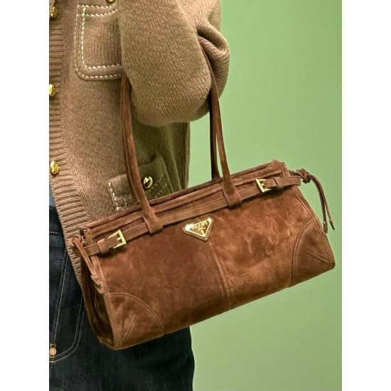 1BA426 Suede Dark Brown Top View