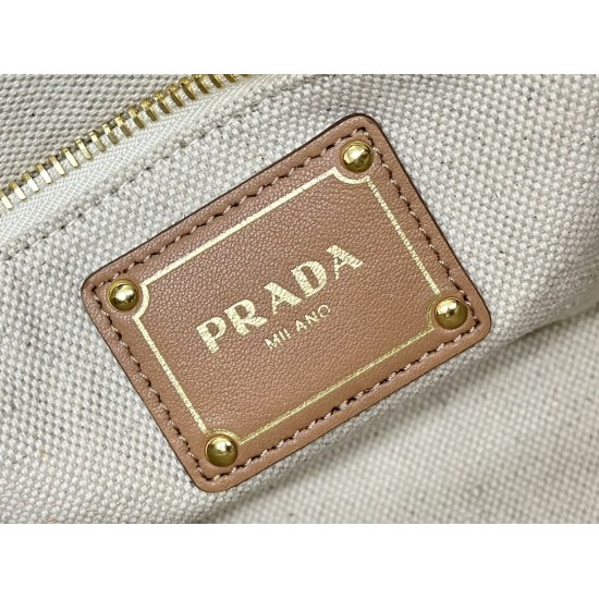 F520 with counter counter version of the full set of packaging exclusive customized new shopping bag 1BE074 small tote This tote bag is made of linen blend fabrics to create a stylish sense of volume and exquisite geometric shape to show its structured de